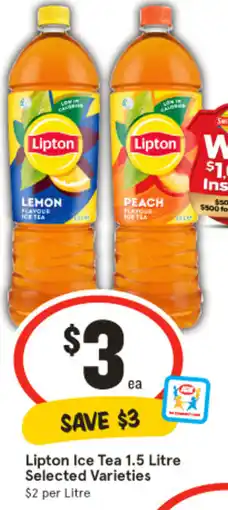 IGA Lipton ice tea 1.5 litre selected offer