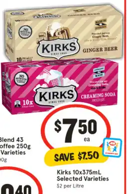 IGA Kirks 10x375ml selected varieties offer
