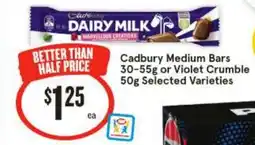 IGA Cadbury Medium Bars offer