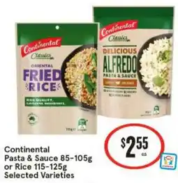 IGA Pasta & sauce 85-105g or rice 115-125g offer
