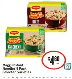 IGA Maggi instant noodles 5 pack selected varieties offer