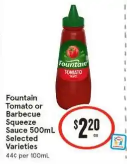 IGA Fountain tomato or barbecue squeeze sauce offer