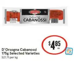 IGA D'orsogna cabanossi offer