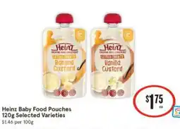 IGA Heinz baby food pouches 120g selected varieties offer