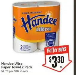 IGA Handee ultra paper towel 2 pack offer
