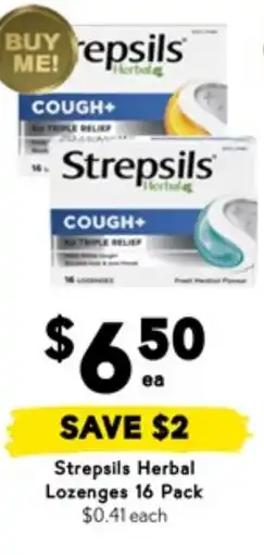 Drakes Strepsils herbal lozenges 16 pack offer