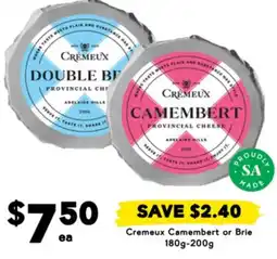 Drakes Cremeux camembert or brie offer