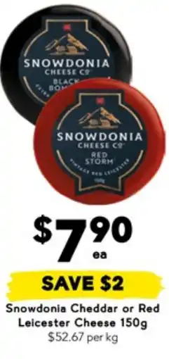 Drakes Snowdonia cheddar or red leicester cheese offer
