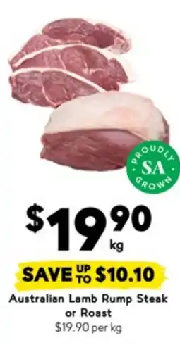 Drakes Australian lamb rump steak or roast offer