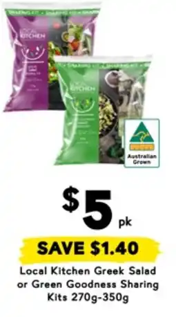 Drakes Local kitchen greek salad or green goodness sharing kits offer