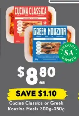 Drakes Cucina classica or greek kouzina meals offer