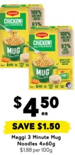 Drakes Maggi 3 minute mug noodles offer