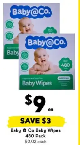 Drakes Baby co baby wipes 480 pack offer
