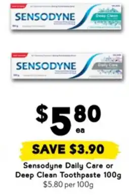 Drakes Sensodyne daily care or deep clean toothpaste offer