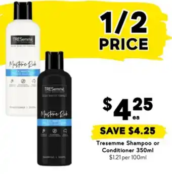 Drakes Tresemme shampoo or conditioner offer