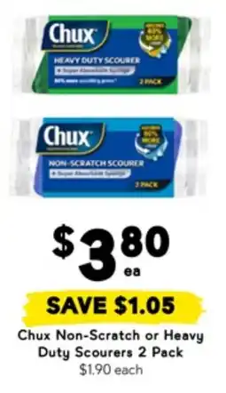 Drakes Chux non-scratch or heavy duty scourers offer