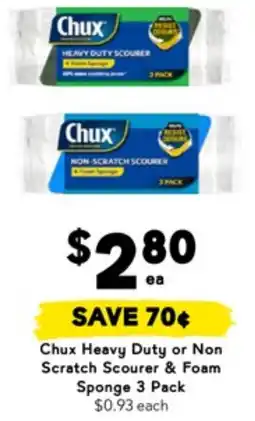 Drakes Chux heavy duty or non scratch scourer & foam sponge offer