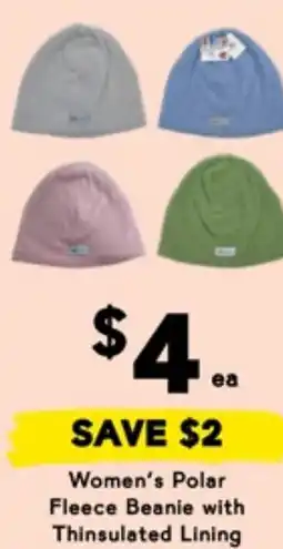 Drakes Women's polar fleece beanie with thinsulated lining offer