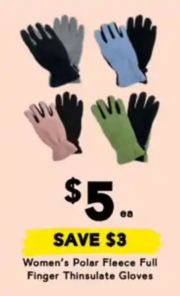 Drakes Women's Polar Fleece Full Finger Thinsulate Gloves offer