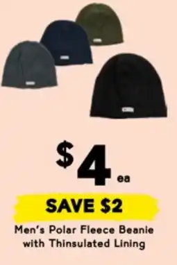Drakes Men's Polar Fleece Beanie with Thinsulated Lining offer