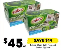 Drakes Sabco Clean Spin Mop and Bucket System offer