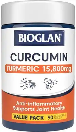 Discount Drug Stores Bioglan Curcumin Turmeric 15,800mg Value Pack 90 Tablets offer