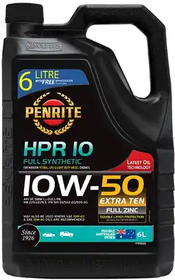 Autopro Penrite HPR 10 10W-50 6L offer