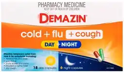 Discount Drug Stores Demazin Cold + Flu + Cough Day + Night 24 Capsules offer