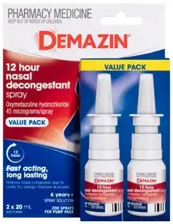 Discount Drug Stores Demazin Nasal Decongestant Spray Value Pack 2 x 20mL offer