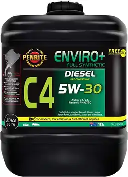 Autobarn Penrite Enviro+ C4 5W-30 Full Synthetic 10L offer