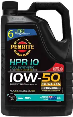 Autobarn Penrite HPR 10 10W-50 6L offer