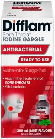 Discount Drug Stores Difflam Ready To Use Iodine Gargle Mint Flavour 200mL offer