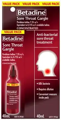 Discount Drug Stores Betadine Sore Throat Gargle Value Pack 40mL offer