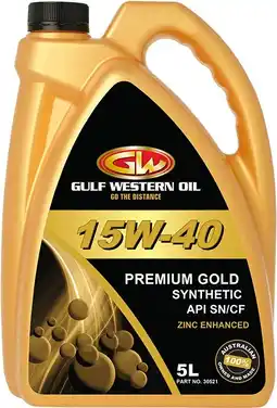 Autopro Gulf Western Premium Gold 15W-40 5L offer