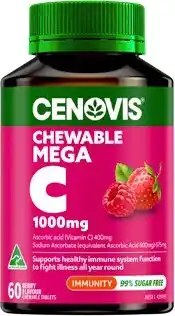 Discount Drug Stores Cenovis Chewable Mega C 1000mg Berry Flavour 60 Tablets offer