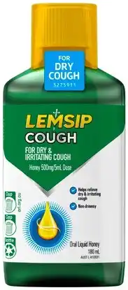 Discount Drug Stores Lemsip Cough Oral Liquid Honey Flavour 180mL offer