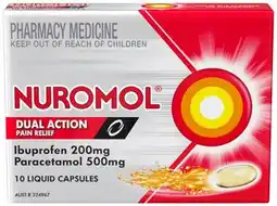 Discount Drug Stores Nuromol Dual Action Pain Relief 10 Liquid Capsules offer