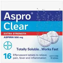 Discount Drug Stores Aspro Clear Extra Strength Aspirin 500mg 16 Tablets offer