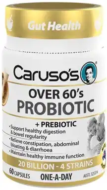 Discount Drug Stores Caruso’s Over 60’s Probiotic + Prebiotic 60 Capsules offer