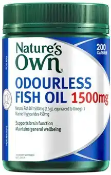 Discount Drug Stores Nature’s Own Odourless Fish Oil 1500mg 200 Capsules offer