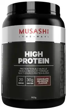 Discount Drug Stores Musashi High Protein Chocolate Milkshake Flavour 900g offer