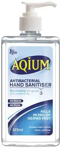 Discount Drug Stores Aqium Antibacterial Hand Sanitiser Gel 375mL offer