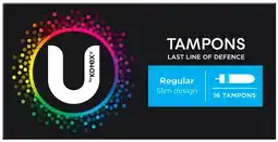 Discount Drug Stores U By Kotex Regular Slim Design Tampons 16 Pack offer