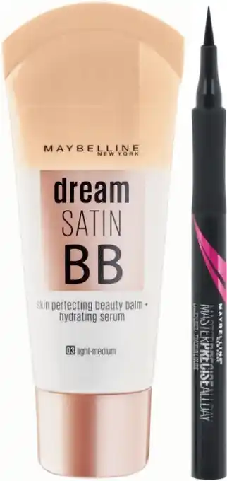 Coles Maybelline Dream Satin BB Cream 30mL or Master Precise All Day Liquid Eye Liner 1mL offer