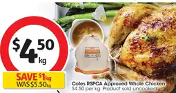Coles Coles rspca approved whole chicken offer