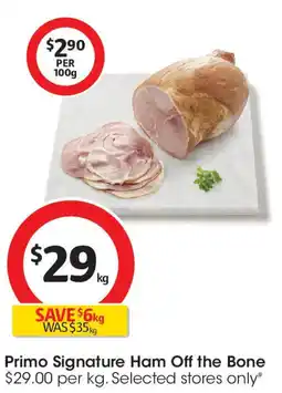 Coles Primo signature ham off the bone offer