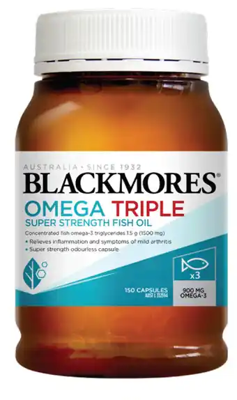 Cincotta Chemist Blackmores omega triple 150 capsules offer