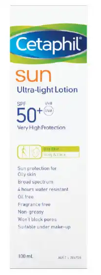 Cetaphil ultra light sunscreen lotion spf50+ 100ml