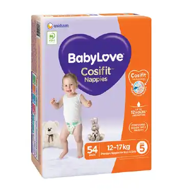 Babylove jumbo cosifit nappies walker 54 pack
