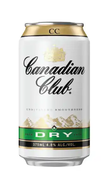 Cellarbrations Canadian club & dry 4.8% premix cans 375ml 10 pack offer